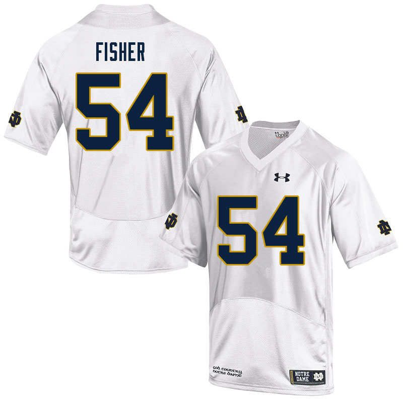 Men's NCAA Notre Dame Fighting Irish #54 Blake Fisher Stitched College Under Armour Authentic White Football Jersey YI10B66DN